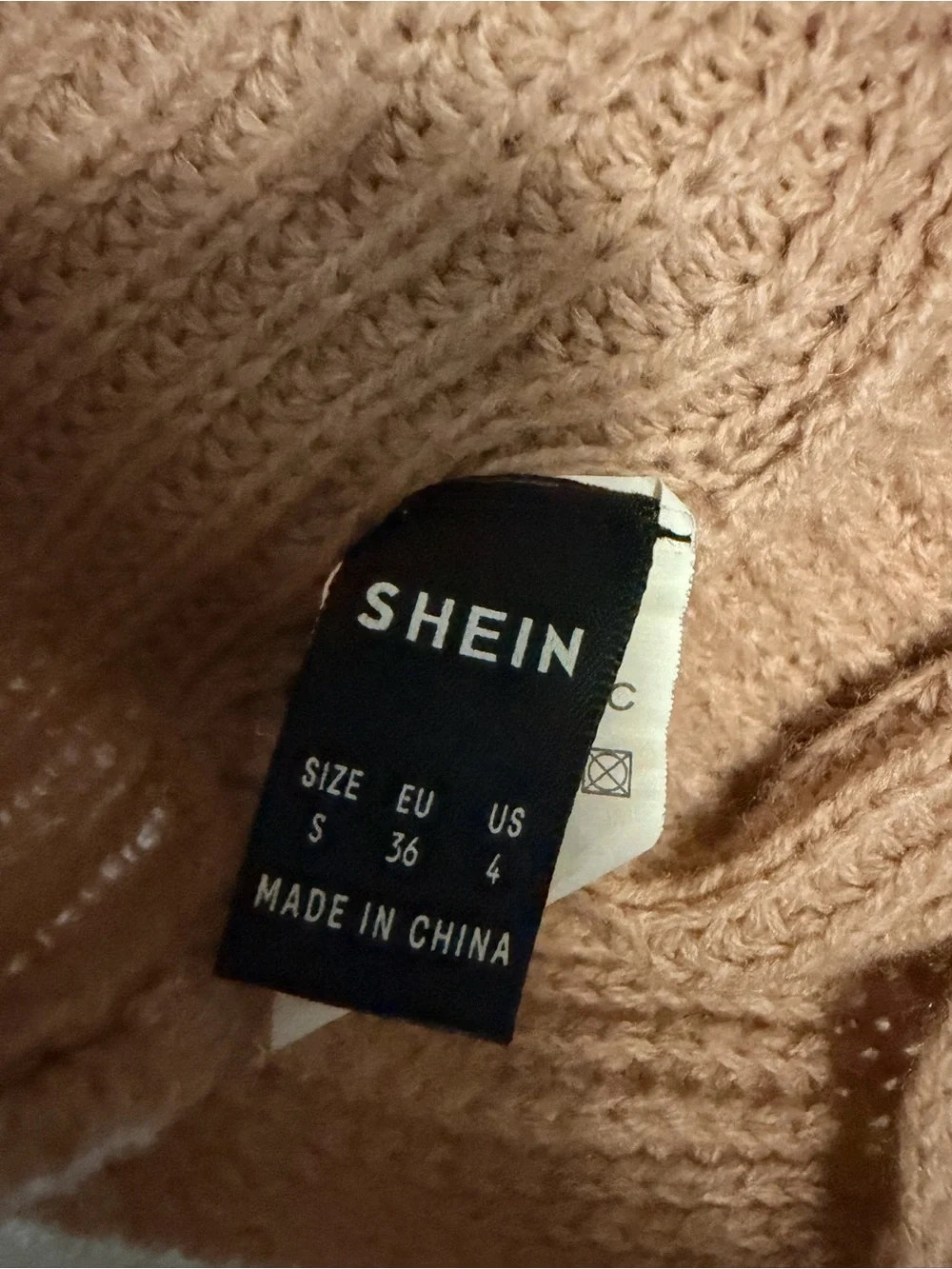 SHEIN Ribbed Knit Top - Beige